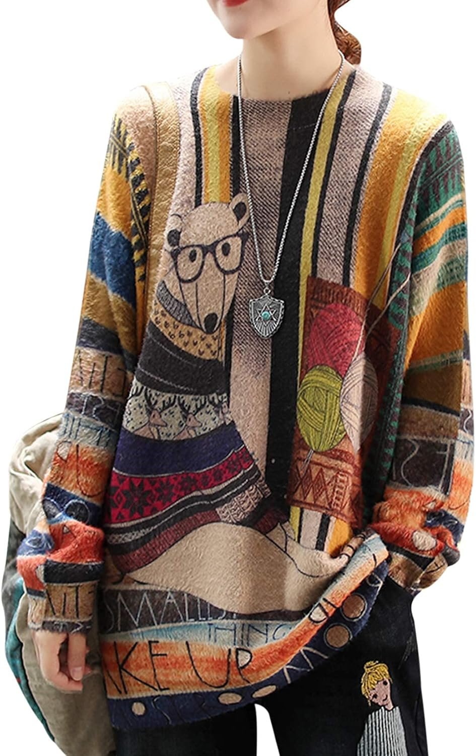 yesno women christmas sweater graphic printed oversized pullover sweaters casual loose knit tops s01 yesno women christmas sweater graphic printed oversized pullover sweaters casual loose knit tops s01